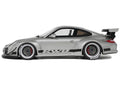 2024 Porsche 911 RWB 1/18 scale model car in silver metallic with a black hood