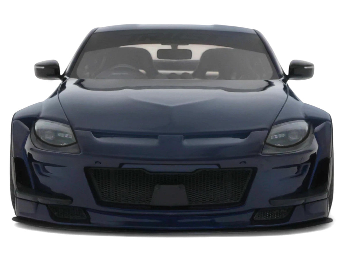 1/18 scale Midnight Blue 2023 Nissan 400Z Pandem resin model car with widebody kit — view 3