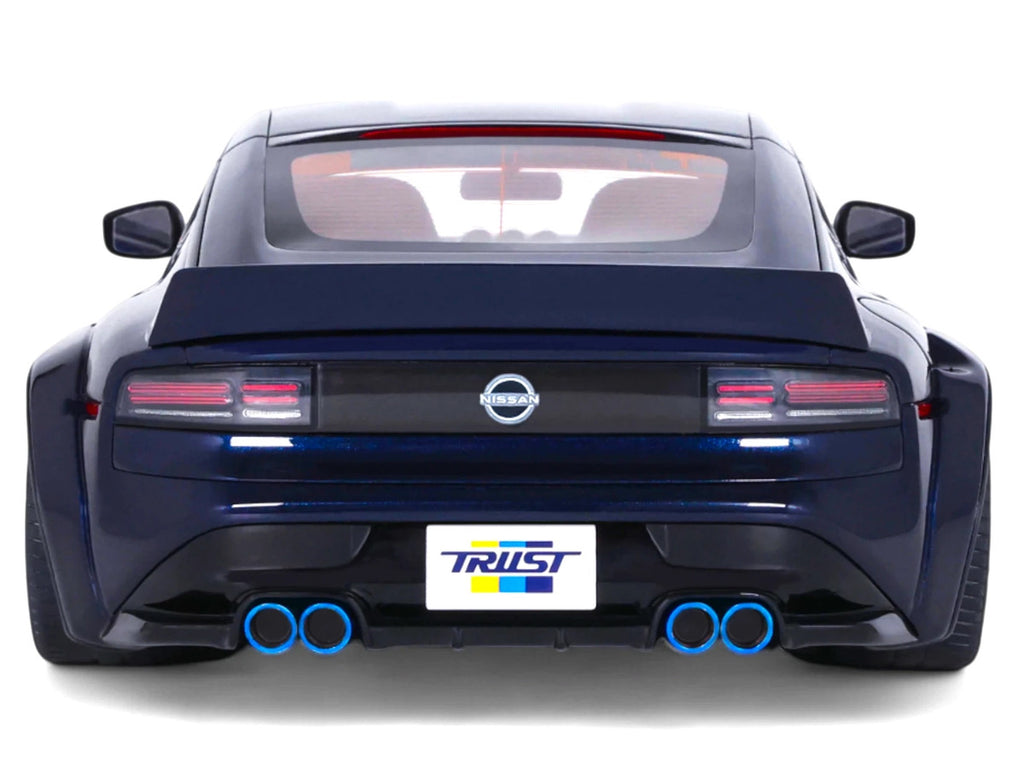 1/18 scale Midnight Blue 2023 Nissan 400Z Pandem resin model car with widebody kit — view 4