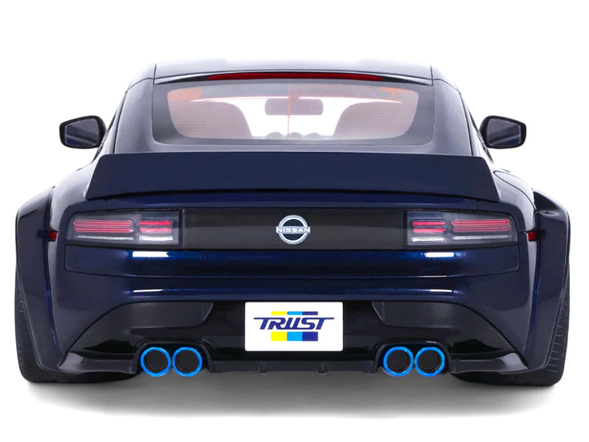 1/18 scale Midnight Blue 2023 Nissan 400Z Pandem resin model car with widebody kit — view 4