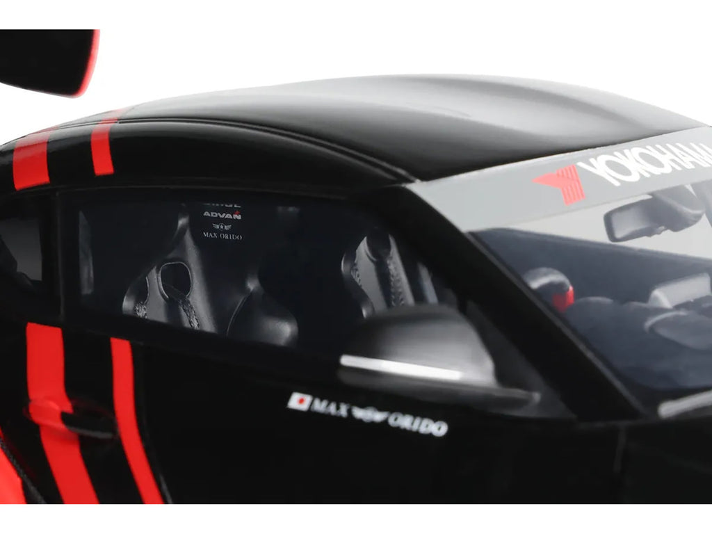 Black and red 2020 Toyota Supra GR Advan 1/18 scale resin model car display piece — view 4
