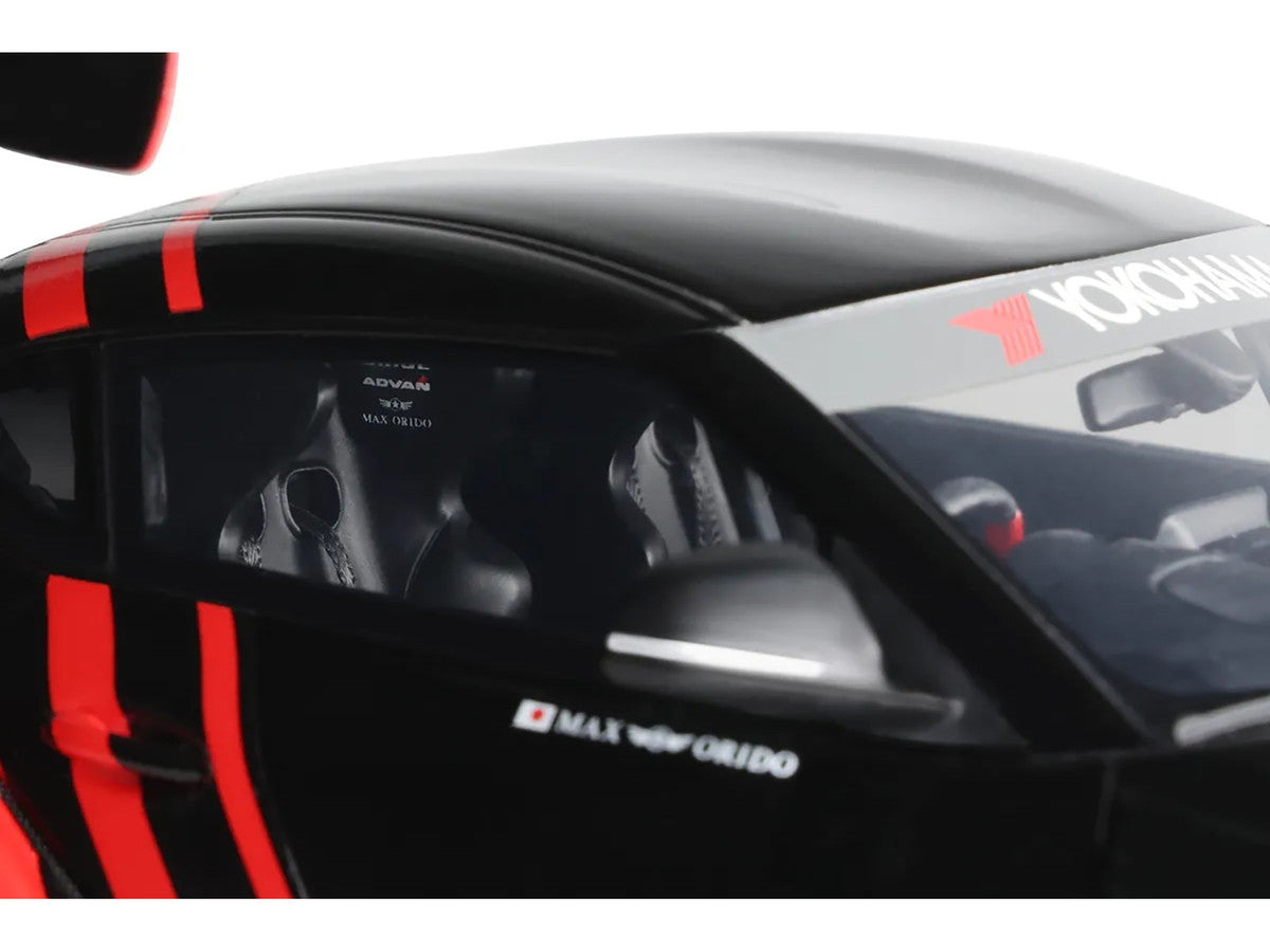 Black and red 2020 Toyota Supra GR Advan 1/18 scale resin model car display piece — view 4