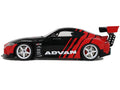 Black and red 2020 Toyota Supra GR Advan 1/18 scale resin model car display piece