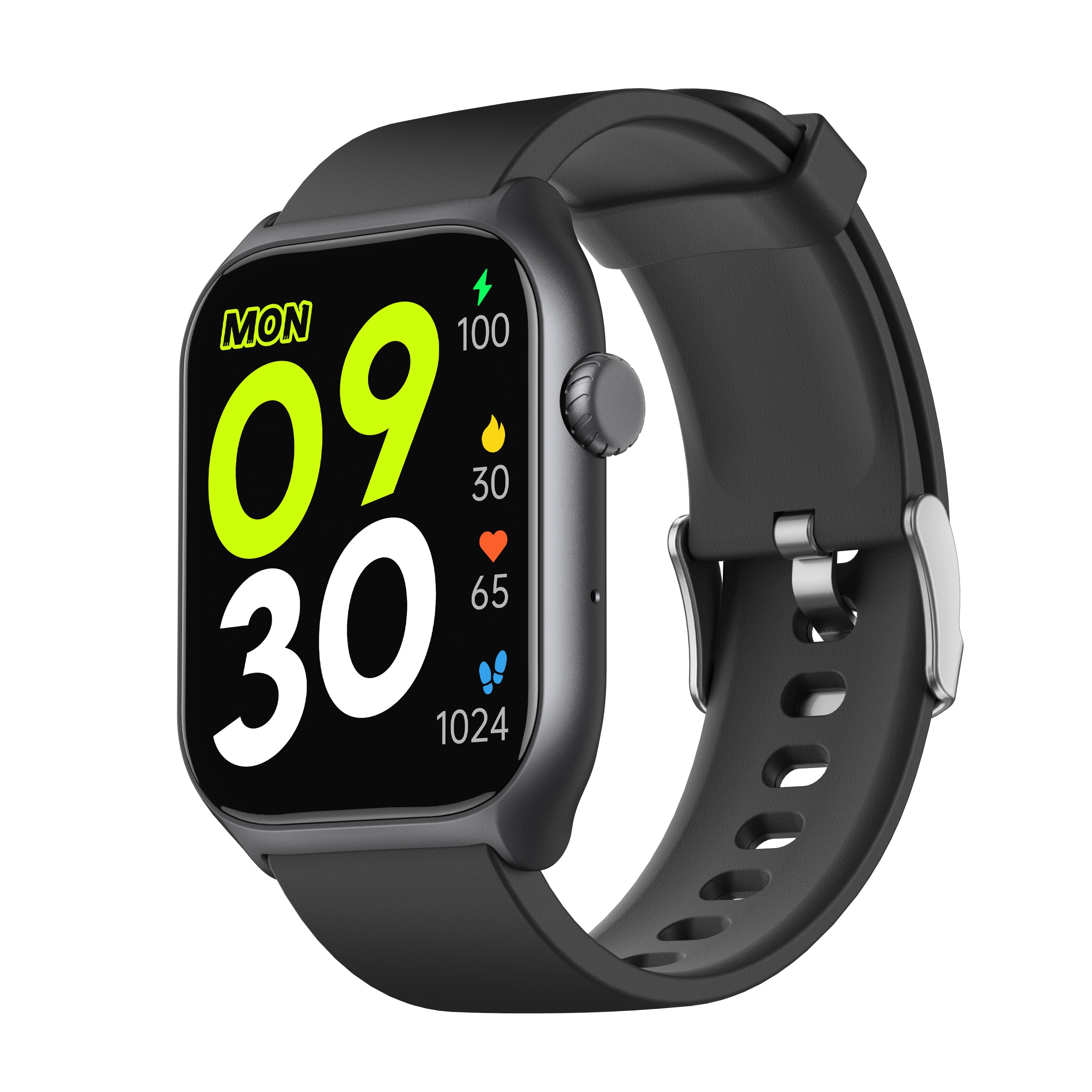 Black Wautton GTS7 smart fitness watch with 2.0 inch HD touchscreen displaying health metrics
