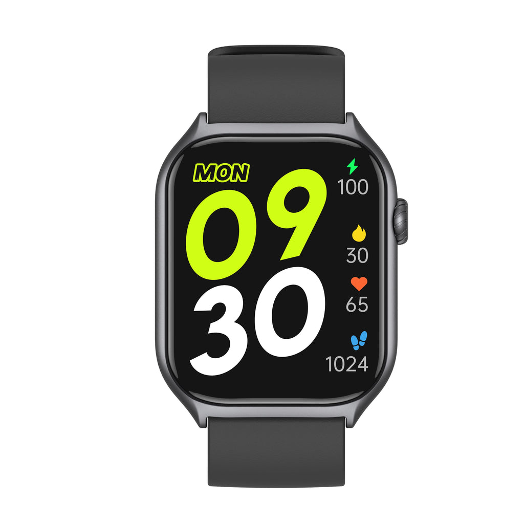 Black Wautton GTS7 smart fitness watch with 2.0 inch HD touchscreen displaying health metrics — view 2