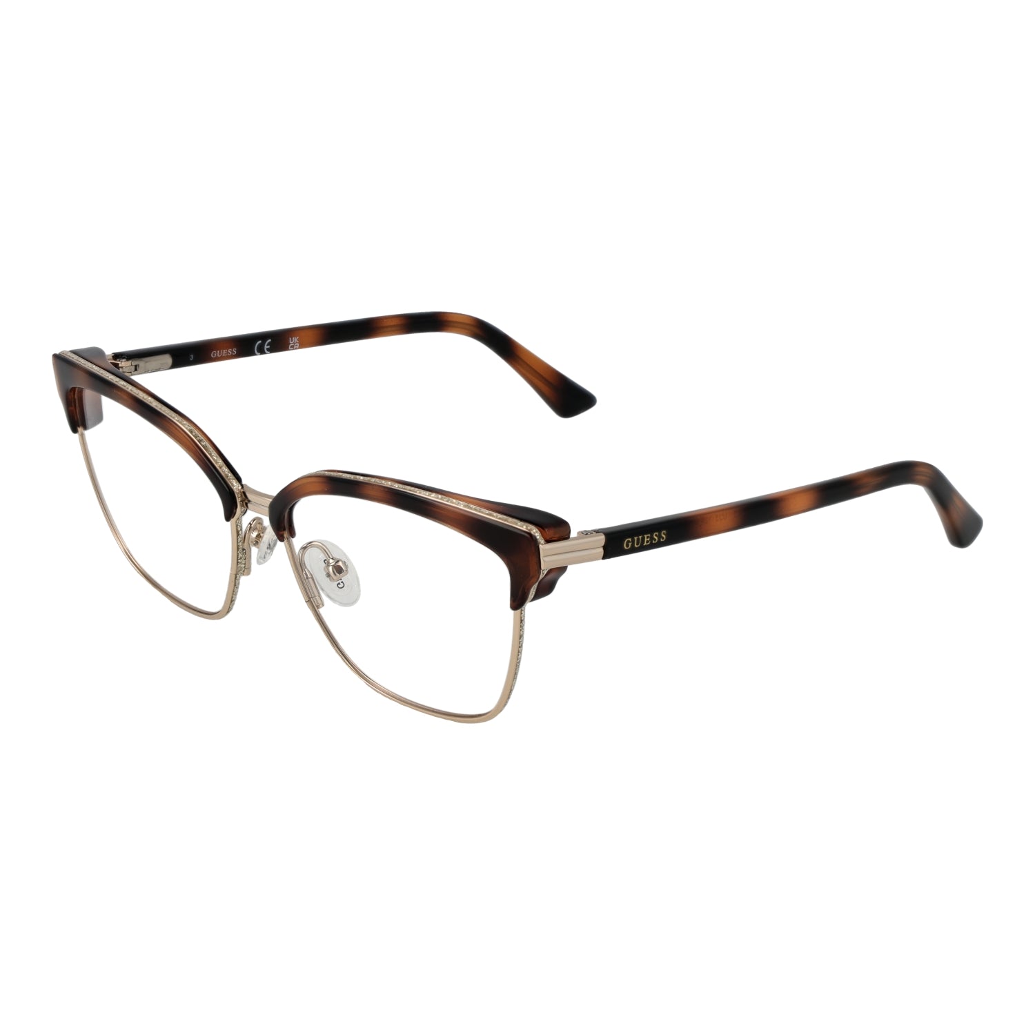 Guess women's eyewear, chic optical frames with elegant designer detailing and premium finish