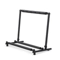 Black 5 space foldable multi guitar stand rack made of durable iron with soft padded holders