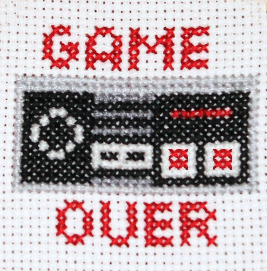 Game Over Controller Counted Cross Stitch DIY Kit, Pattern and Instructions-1