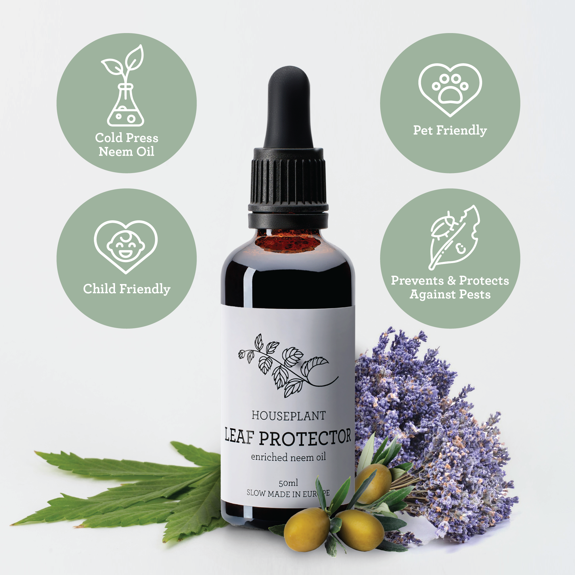 Plant spa gift set with neem oil bottle and plant soap spray in festive holiday packaging — view 5