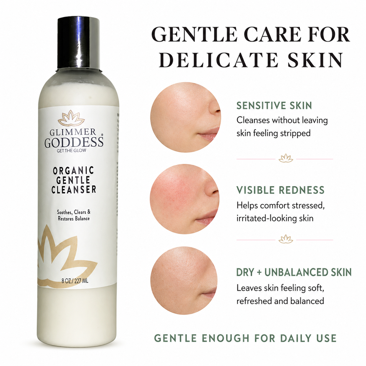 Organic Sensitive Skin Cleanser – Gentle AHA Face Wash-3