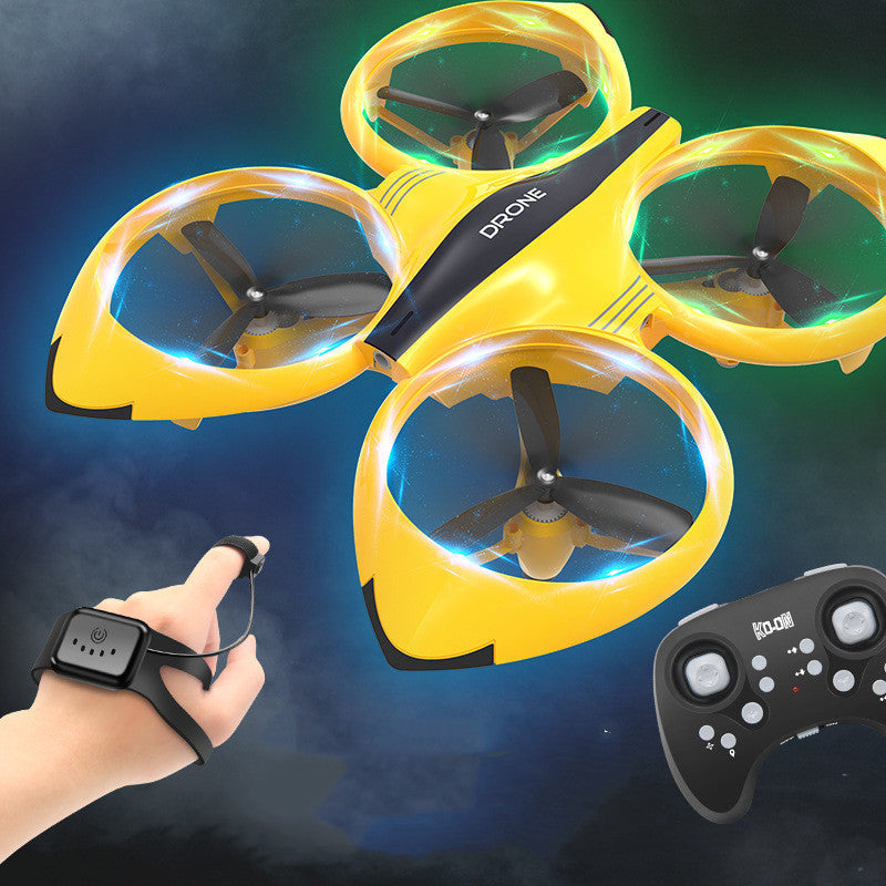 Gesture sensor remote control drone quadcopter with interactive watch controller in durable plastic — view 4