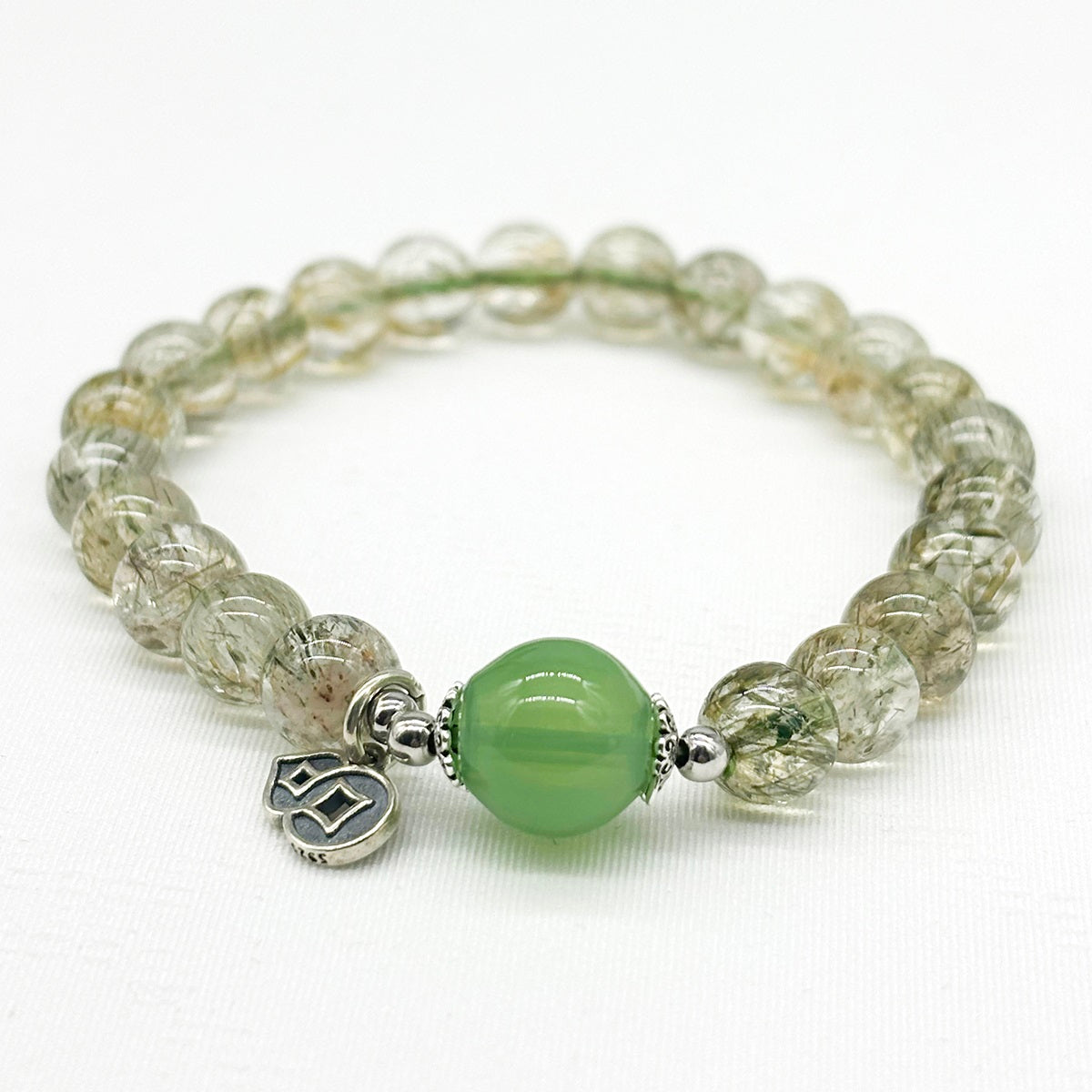 Sterling Silver Crystal Aroma Bracelet - Ghost Phantom Quartz | Energy & Healing | Diffuser Jewellery | Unique Gift-0