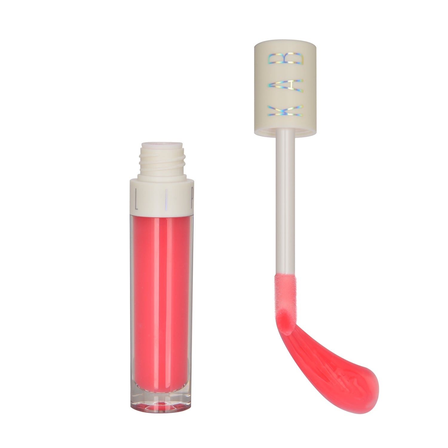 Hydrating tinted lip oil tube with large doe foot applicator and glossy pink sheen — view 5