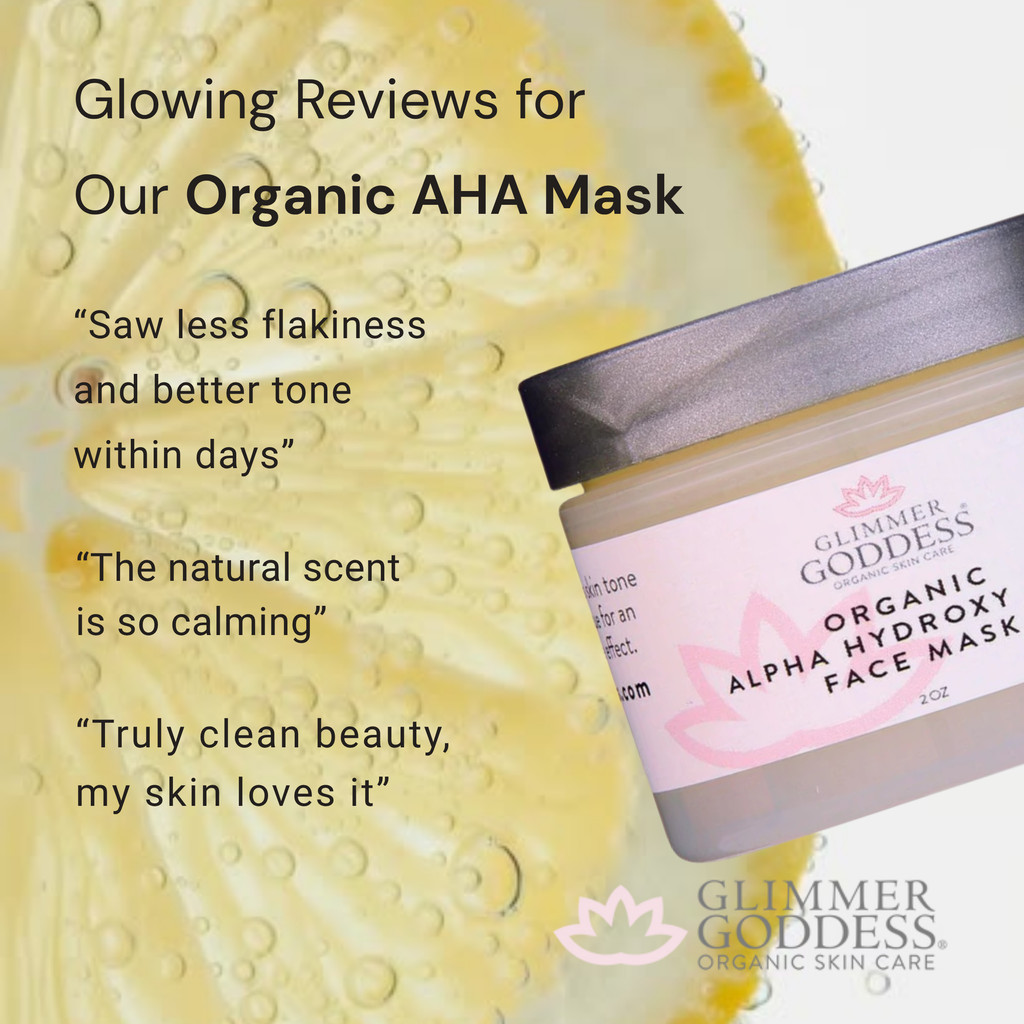 Jar of organic AHA face mask for gentle skin exfoliation and anti-aging radiant glow — view 3