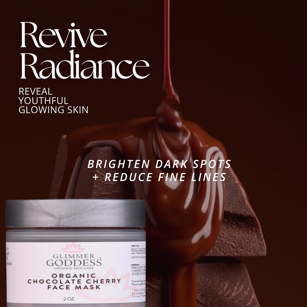 Organic chocolate cherry face mask in a jar rich antioxidant anti-aging skincare treatment — view 2