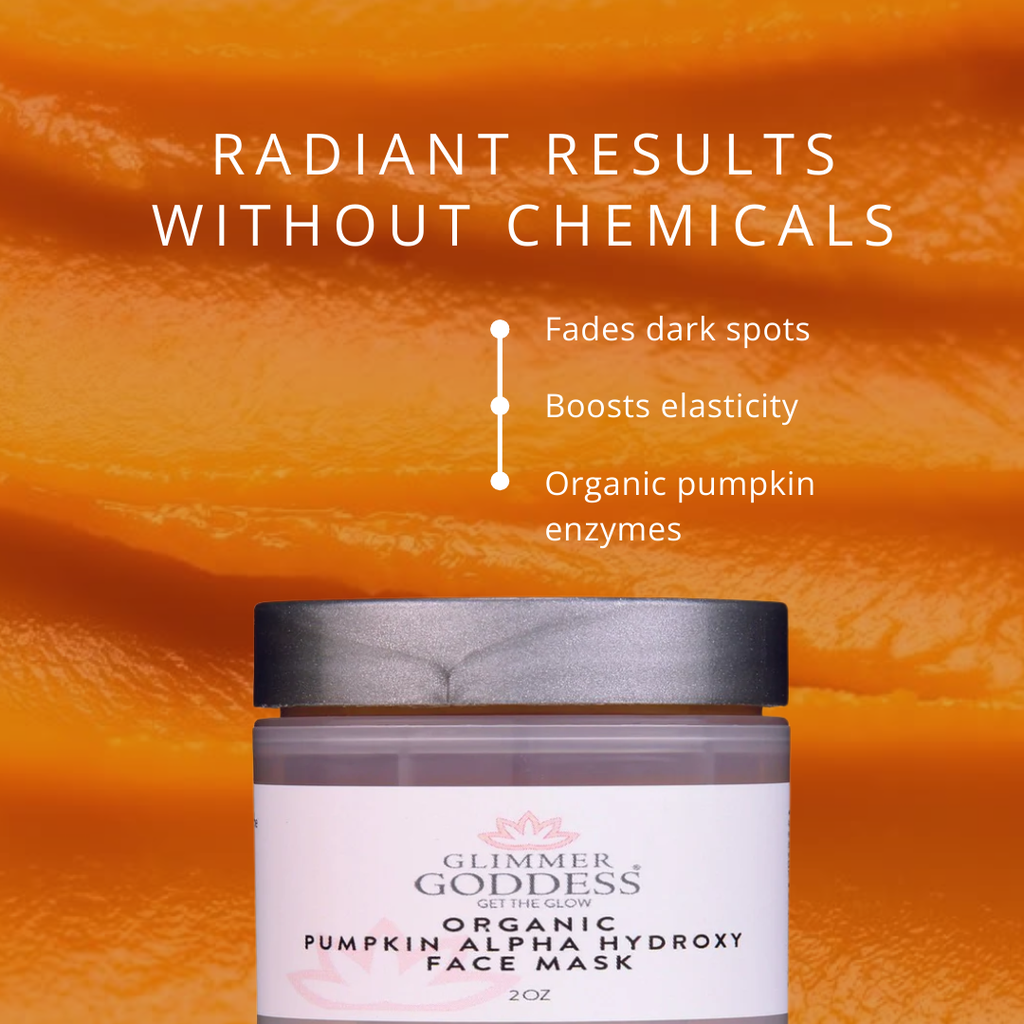 Orange organic pumpkin AHA exfoliating face mask in a glass jar for anti-aging skincare. — view 5