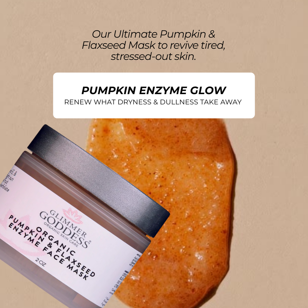 Organic pumpkin enzyme face mask jar showing natural creamy texture for skin brightening and tightening — view 2