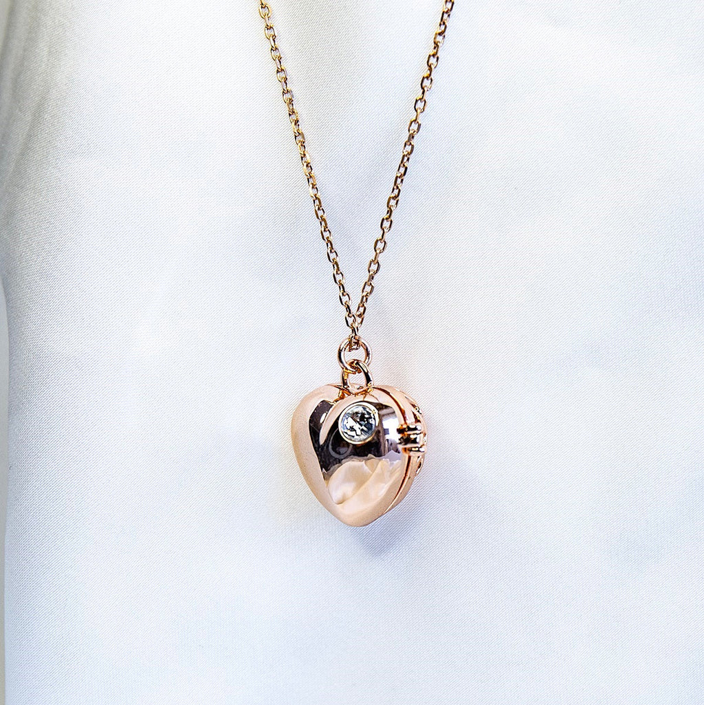 Love Heart Aroma Necklace | Energy & Healing | White Gold - Rose Gold | Love Gift-4