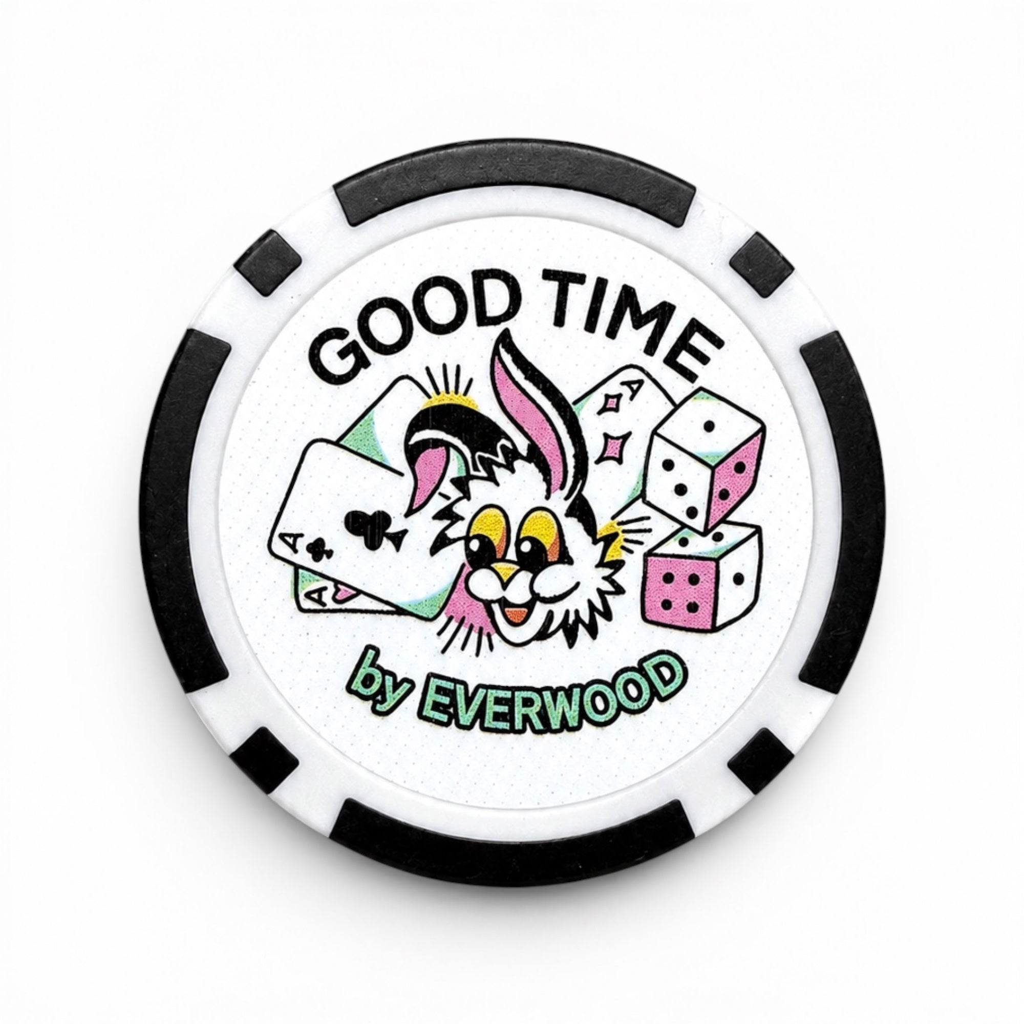 Two premium casino style poker chip golf ball markers for putting green. — view 3