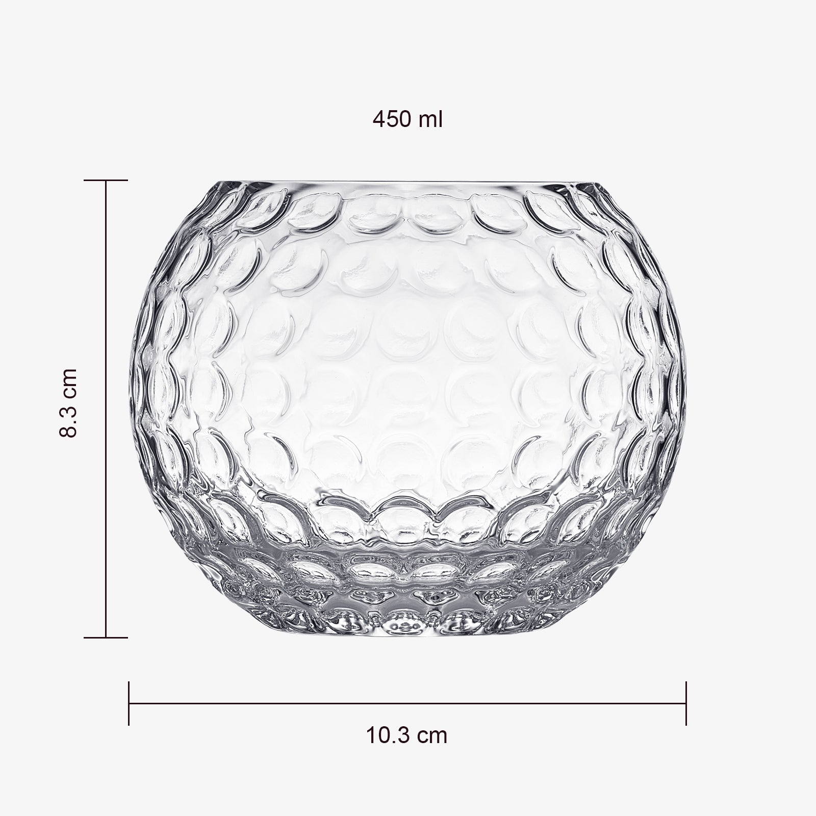 Golf ball shaped 15oz whiskey glass with detailed dimples for premium spirits and home bars — view 5