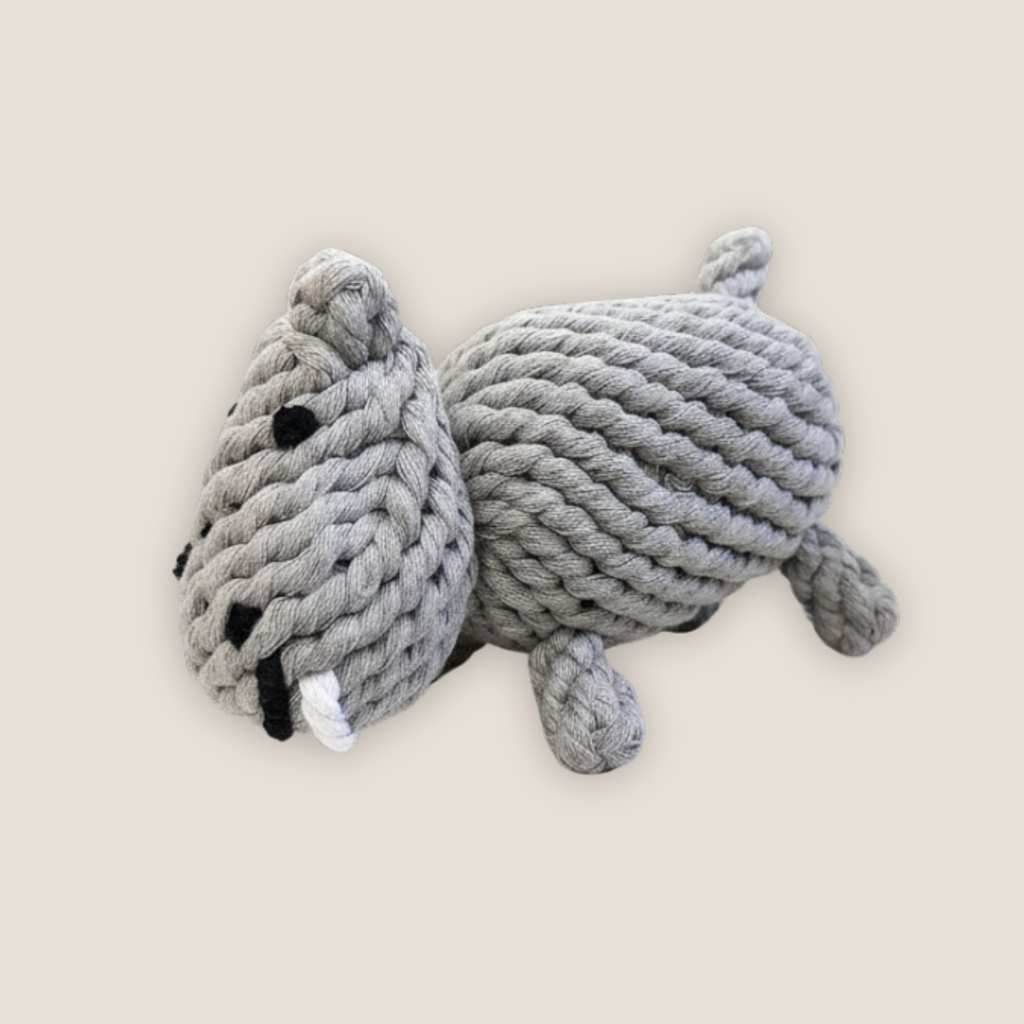 Large Gray Hippo Dog Rope Toys-1