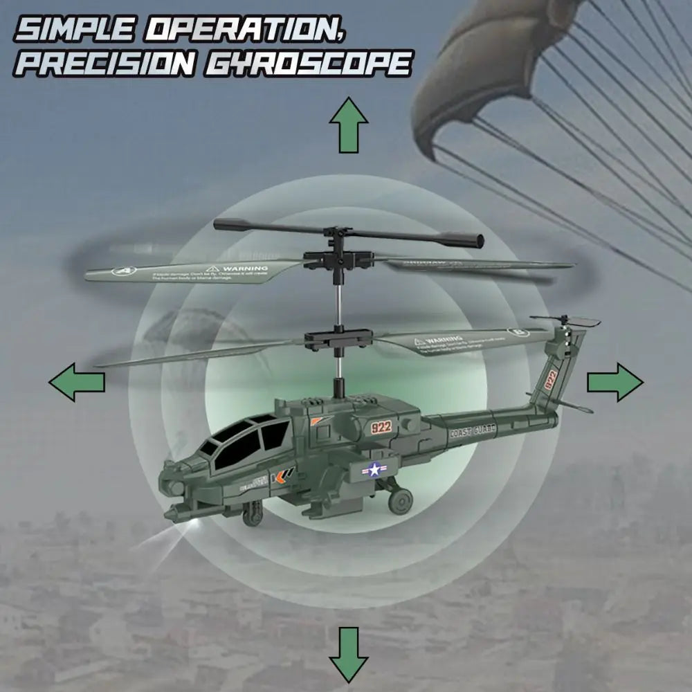 Green USB rechargeable mini RC helicopter toy with remote control and charging cable