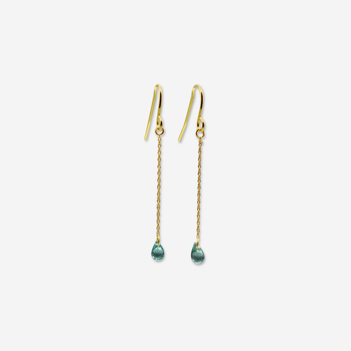 Green Apatite Drop Earrings | 14K Gold Jewelry-0