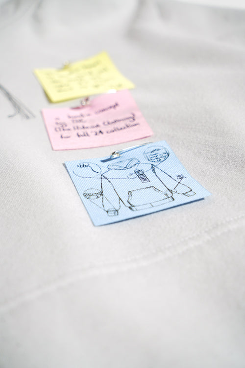 Pullover Sticky Notes Hoodie featuring custom embroidered artwork and interactive removable sticky note appliques — view 3