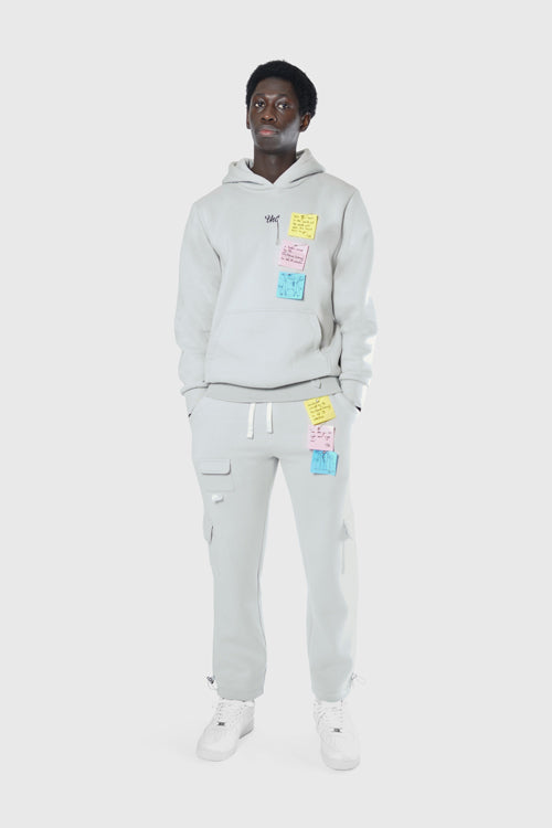 Pullover Sticky Notes Hoodie featuring custom embroidered artwork and interactive removable sticky note appliques — view 2