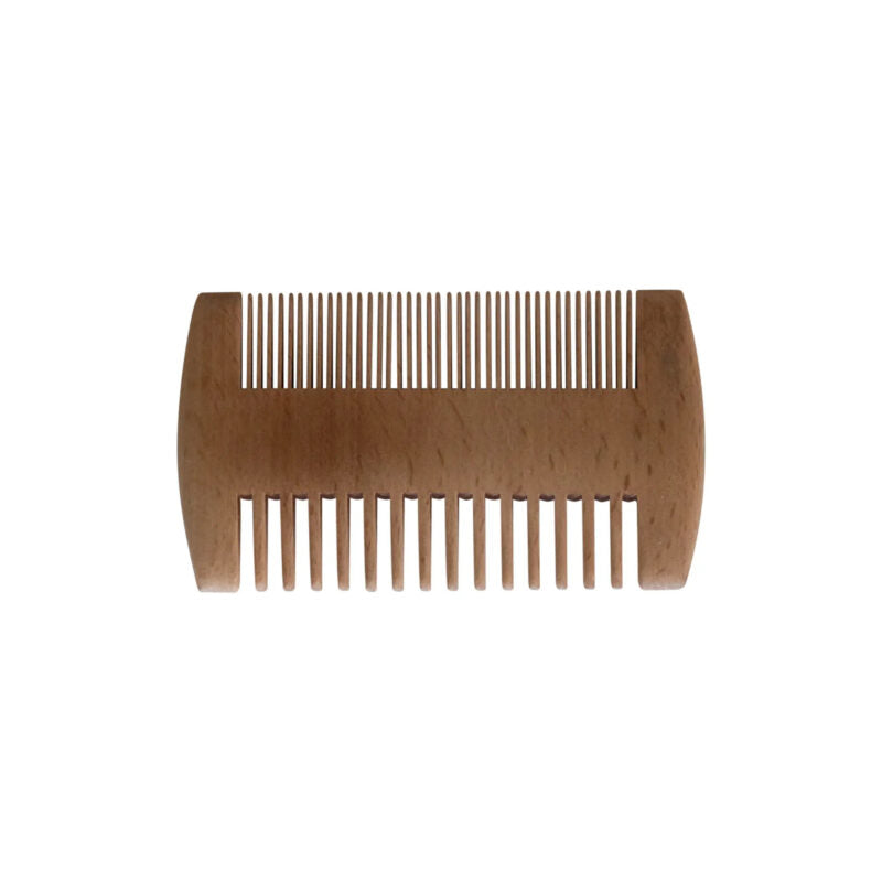 All-in-one men's grooming kit featuring stainless steel scissors, nylon comb, and bamboo beard brush — view 4
