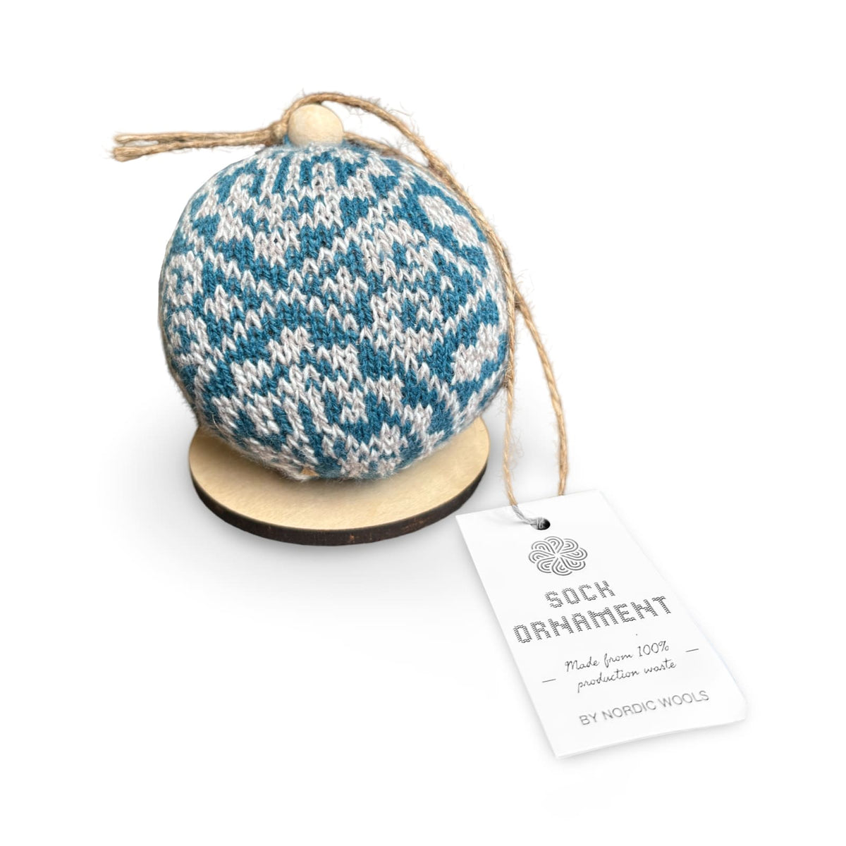 Zelta Teal Knit Christmas Ornament-0