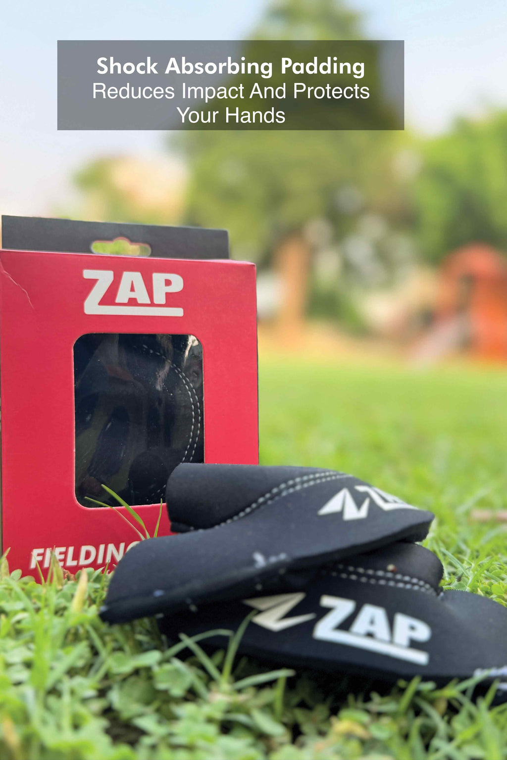 ZAP fielding gloves for cricket with half finger design textured palm and breathable mesh fabric — view 4