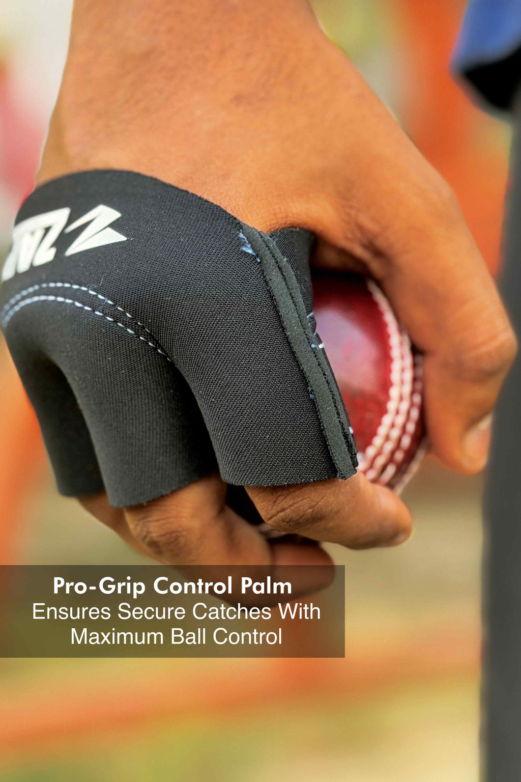ZAP fielding gloves for cricket with half finger design textured palm and breathable mesh fabric — view 2