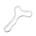 Silver stainless steel Gua Sha scraping massage tool with ergonomic curved edges for body sculpting