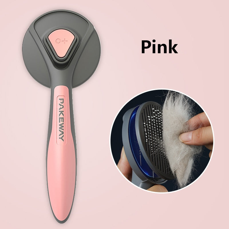 OBA self-cleaning pet grooming slicker brush with ergonomic non-slip handle and gentle massage bristles. — view 2