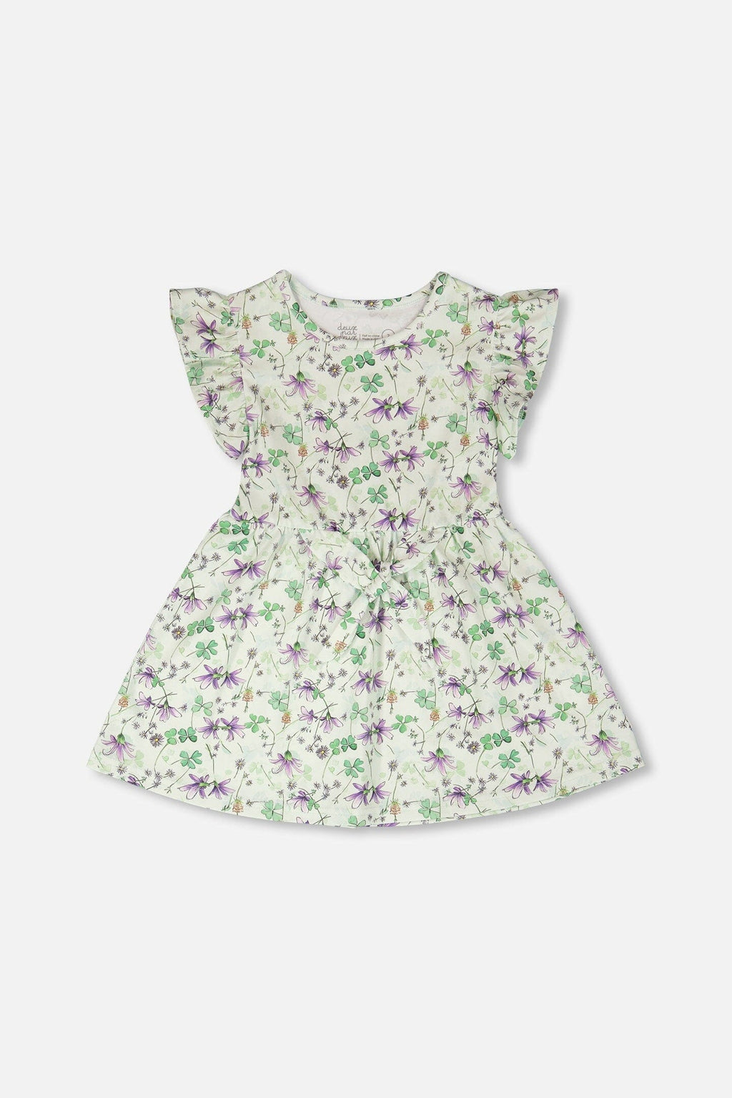 Jersey Dress Green Printed Flowers-0