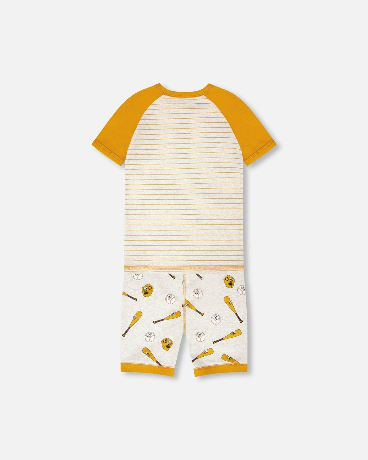 Organic Cotton Two-Piece Pyjama Set Grey Mix Baseball Print-2