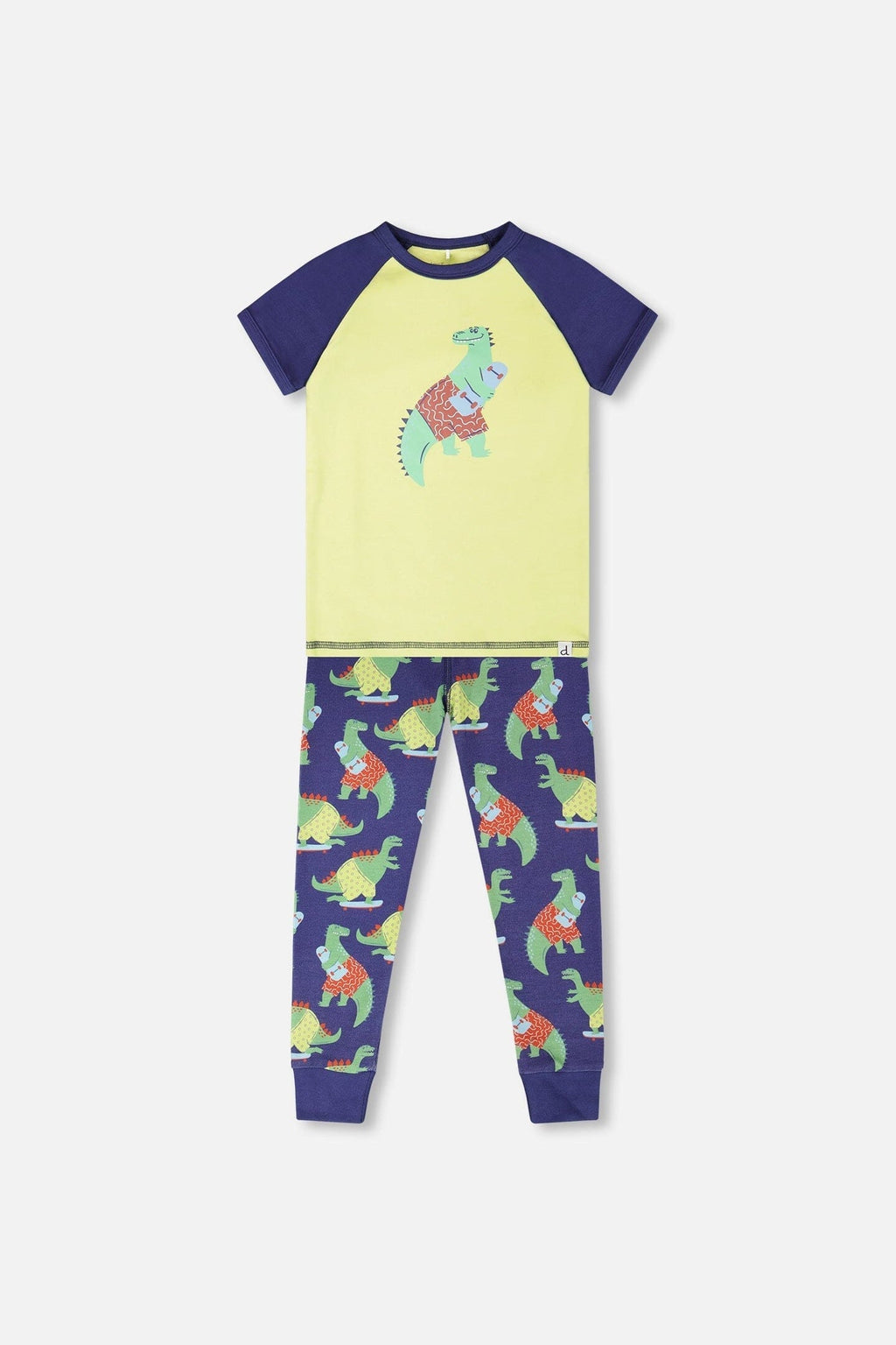 Organic Cotton Two-Piece Pyjama Set Blue Dino Print-0
