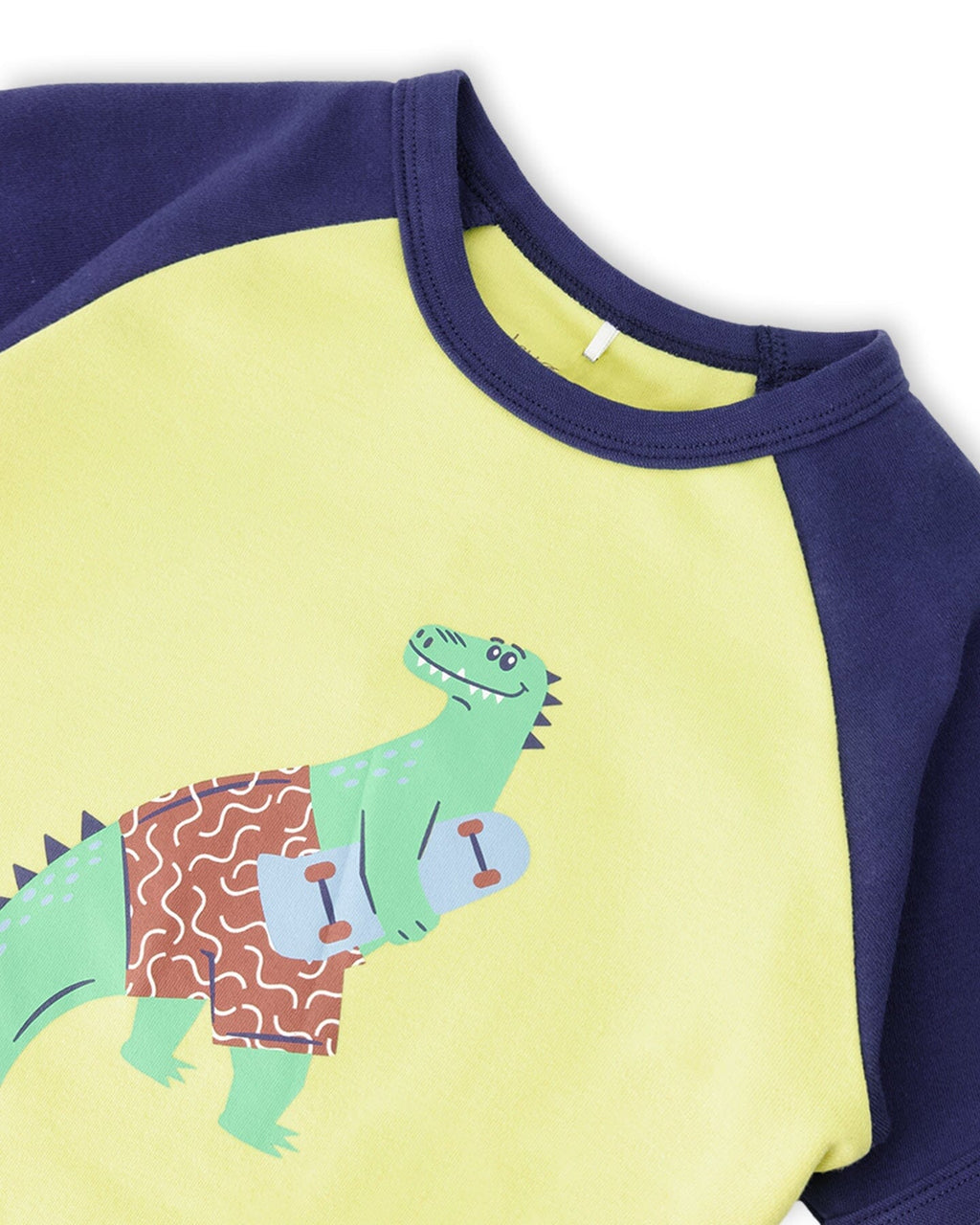Organic Cotton Two-Piece Pyjama Set Blue Dino Print-3