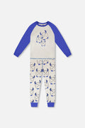 Organic Cotton Two-Piece Pyjama Set Grey Mix Monster Print-0