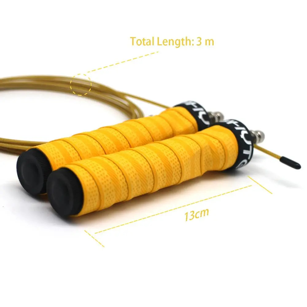 Adjustable pro crossfit speed jump rope with ergonomic non-slip grips and durable training cable — view 4