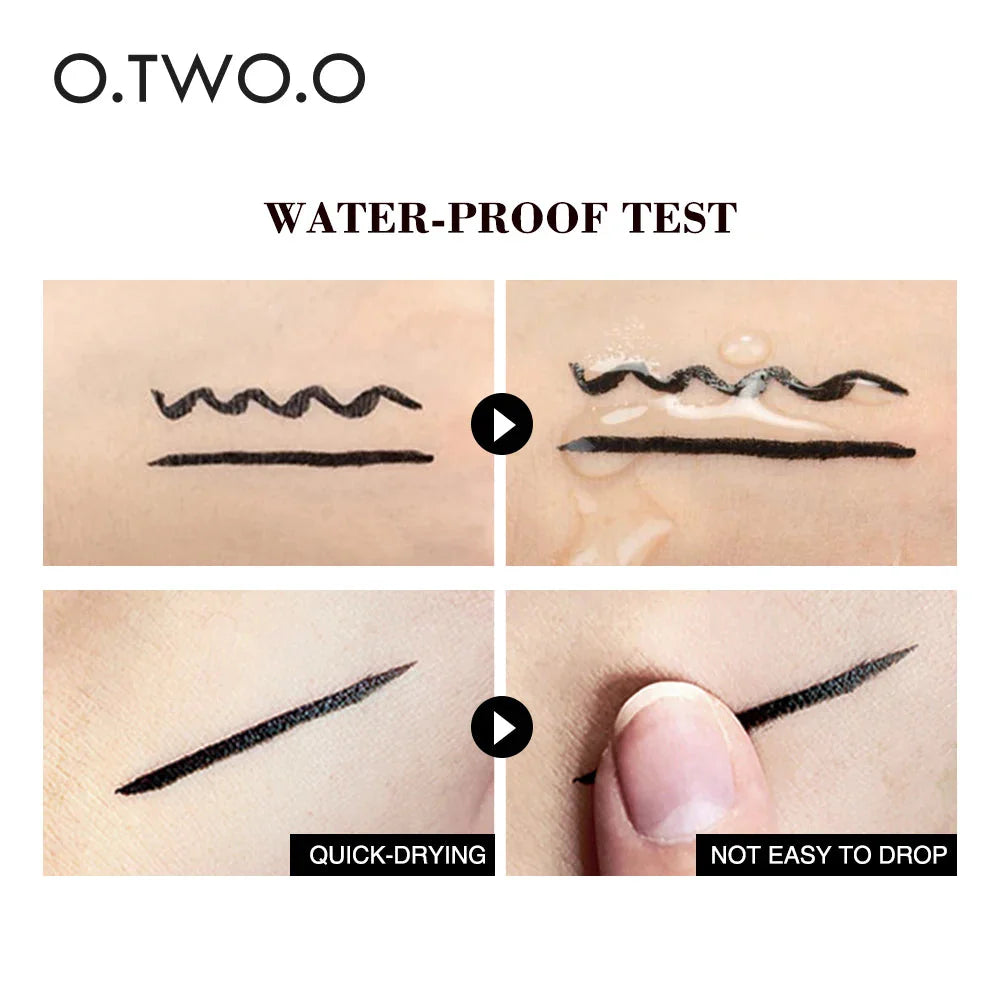 Black double-ended liquid eyeliner stamp pen with precision tip and wing stamp applicator — view 4