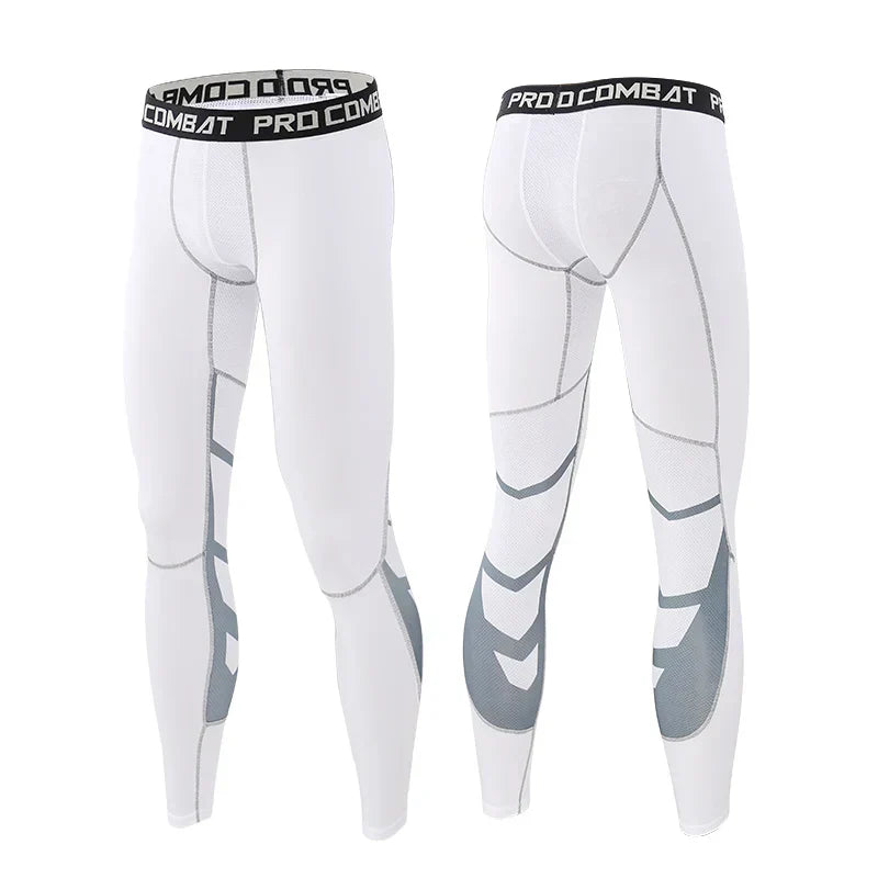 Men's black multi-sport compression leggings made of breathable, quick-dry fabric with an elastic waistband. — view 2