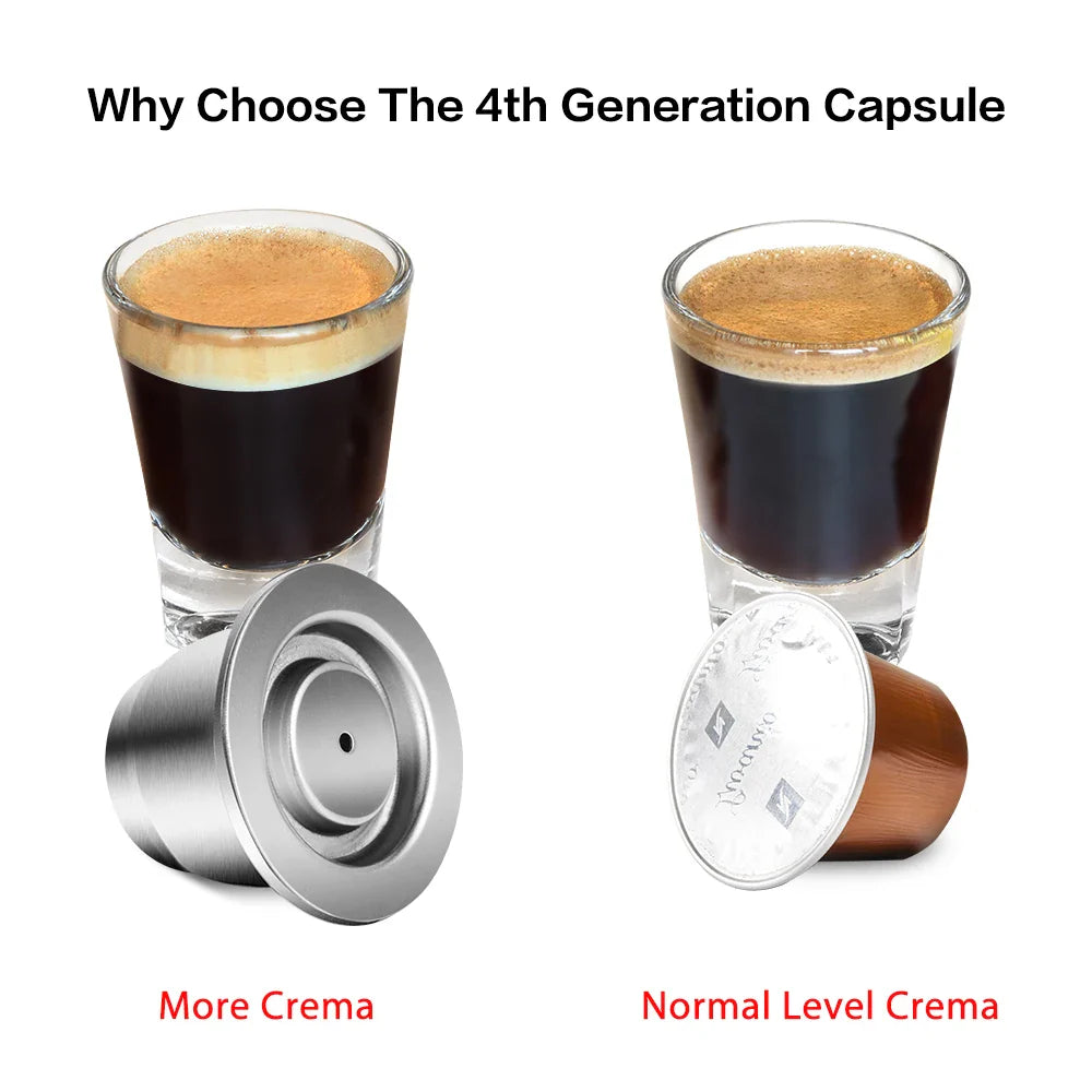 Steel reusable Nespresso pod in food-grade stainless steel for custom espresso brewing at home — view 2