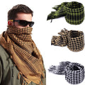 100 percent cotton tactical Keffiyeh neck scarf wrap in a versatile square for outdoor protection.