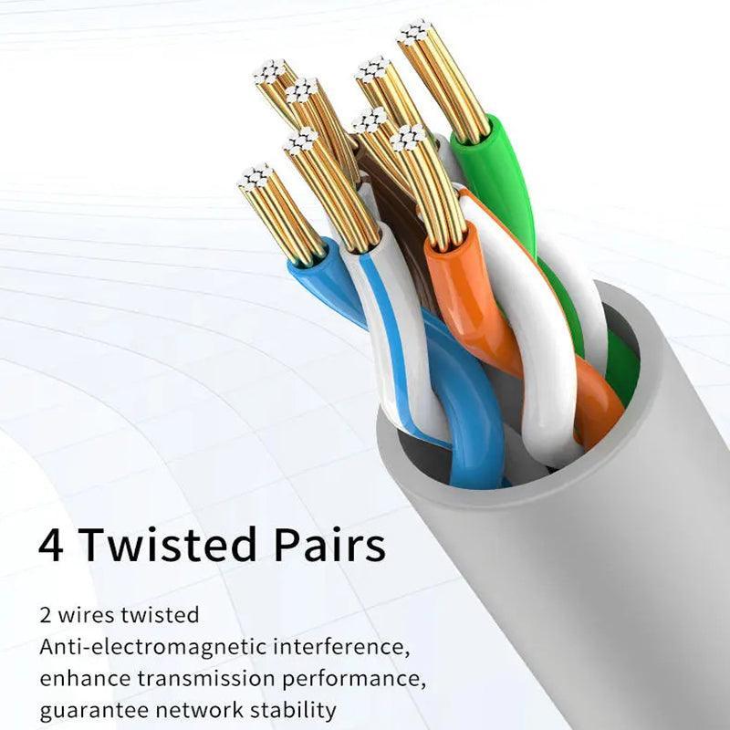 Cat5E Ethernet network cable in grey with RJ45 connectors for fast LAN internet — view 5