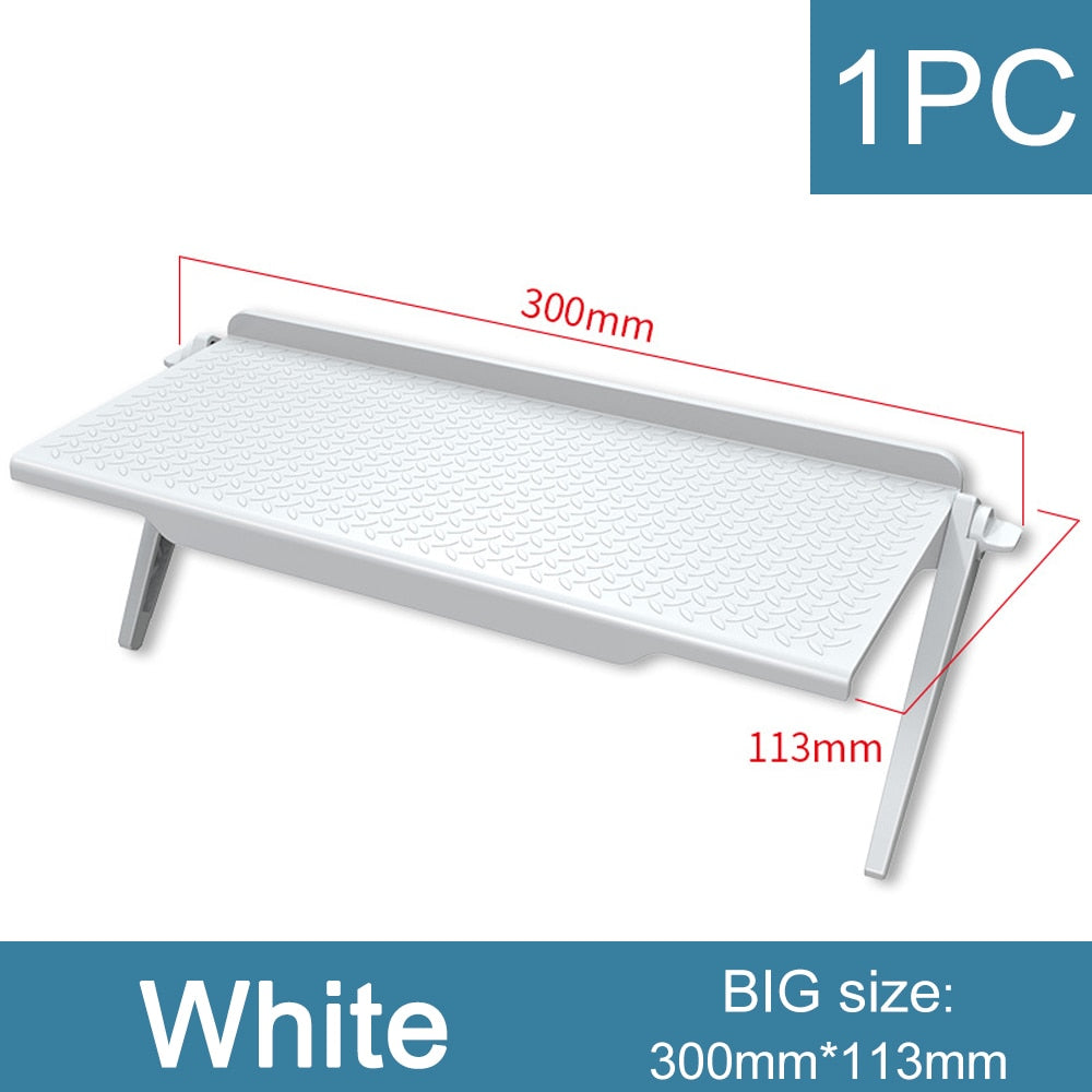 Adjustable screen top storage shelf for computer monitors and TVs in sleek ABS plastic — view 4