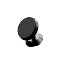Universal magnetic phone mount in black aluminum alloy on a car dashboard