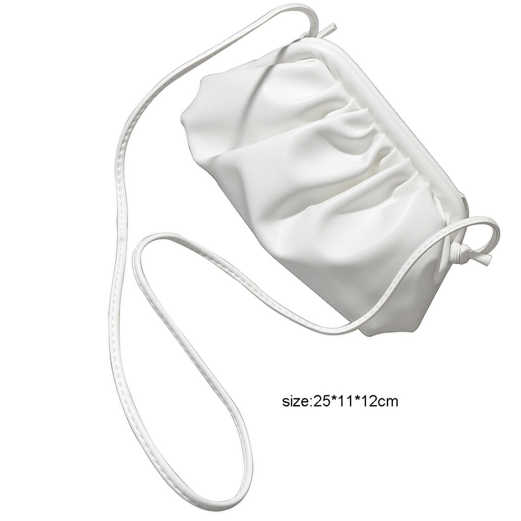 Black and white PU leather women's clutch crossbody shoulder bag with metallic hardware — view 5