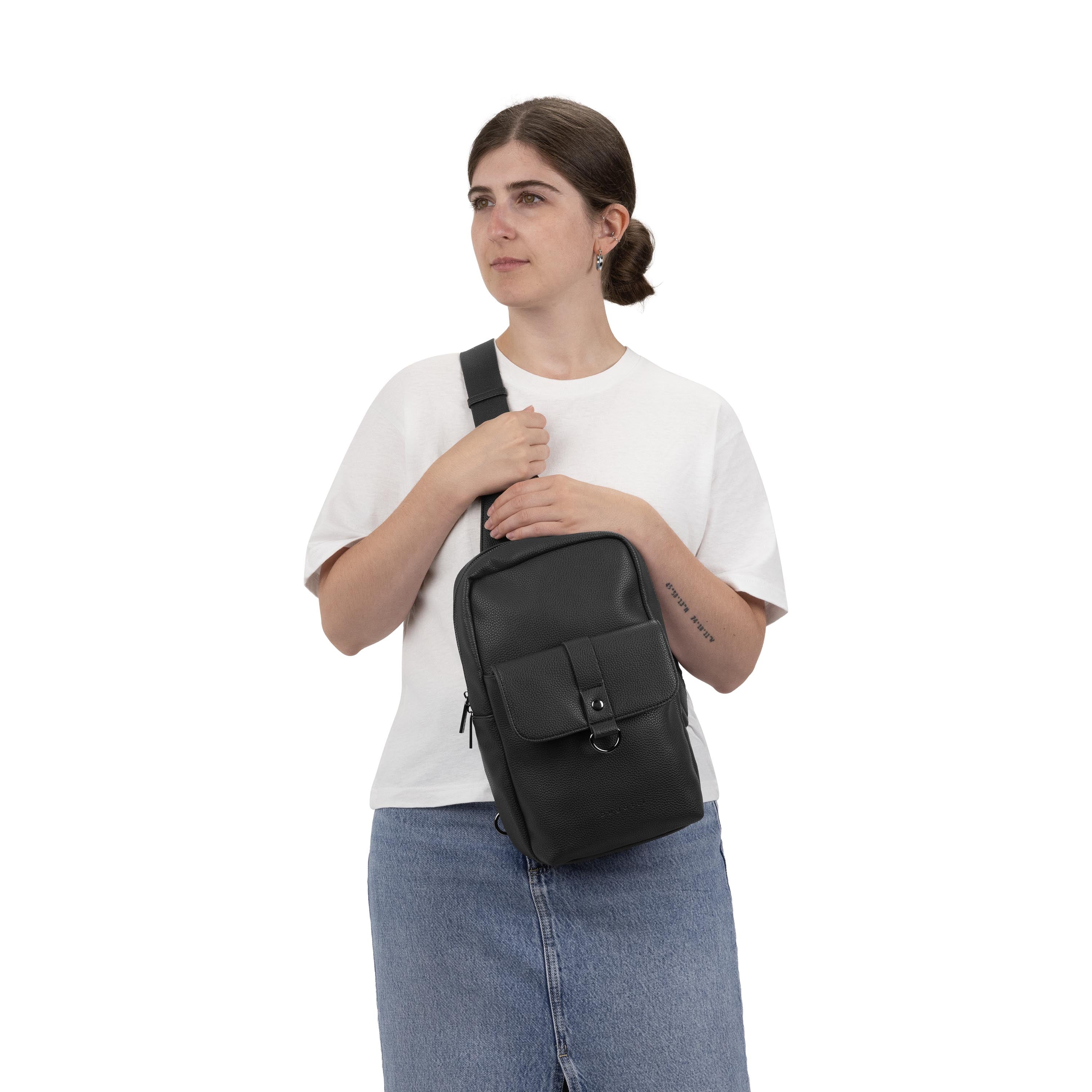 Henry sling bag in premium material, a sleek crossbody bag for everyday hands-free travel — view 5